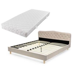 Tweepersoonsbed vidaXL Beige