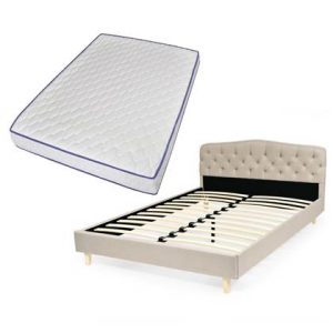 Tweepersoonsbed vidaXL Beige