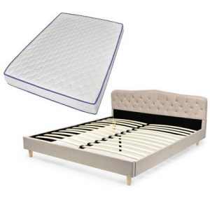 Tweepersoonsbed vidaXL Beige