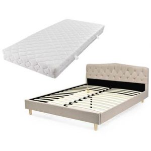 Tweepersoonsbed vidaXL Beige