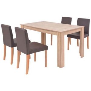 Eettafel vidaXL Bruin